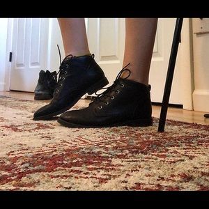 Black lace up boots